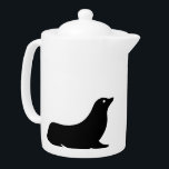 Teapot - Seal Silhouette<br><div class="desc">Silhouette of two black seals. Images on either side face the spout of the pot.</div>
