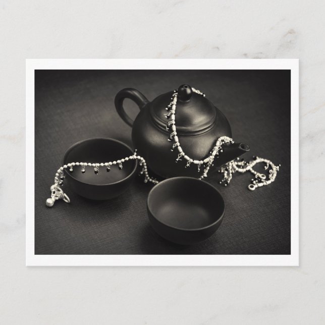Teapot & Silver Jewelry, Tea house / art decor Postcard (Front)