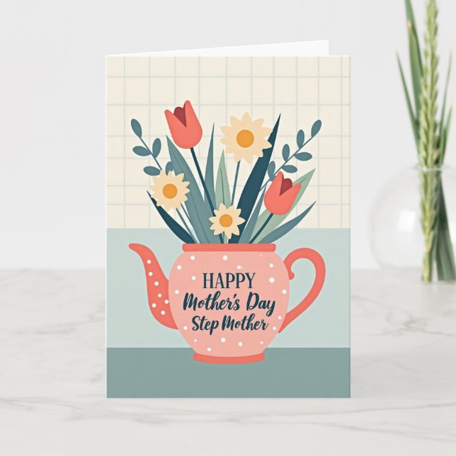 Teapot Step Mothers Day Card (Front)