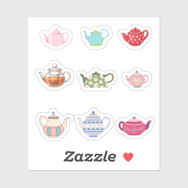 Teapot Stickers (Sheet)