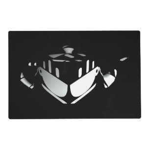 Teapot + Tea Cups Black Placemat