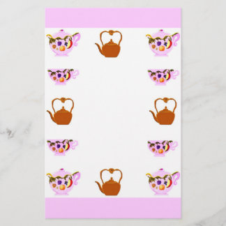 Teapot, Teacup, And Copper Teakettle Stationery