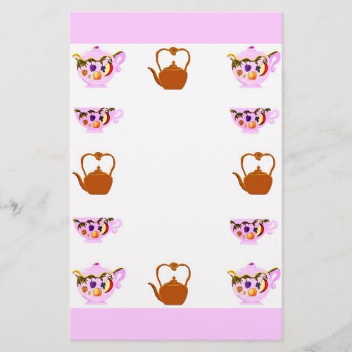 Teapot Teacup And Copper Teakettle Stationery