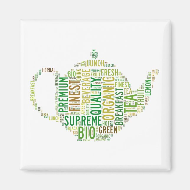 Teapot text design-Customizable background Magnet (Front)