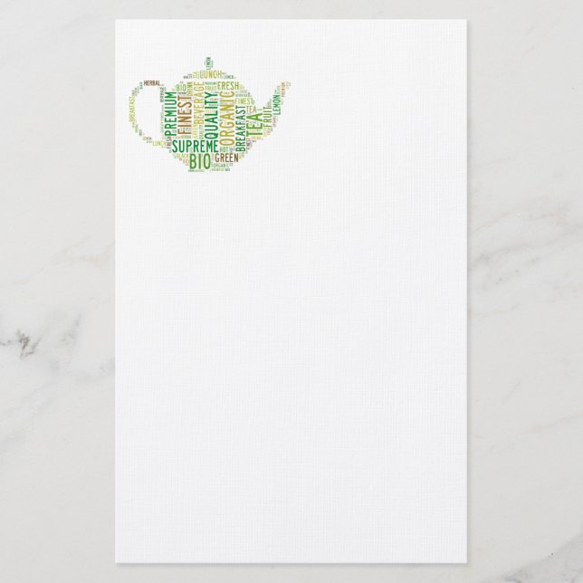 Teapot text design stationery (Front)
