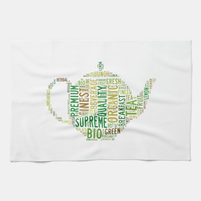 Teapot text design towel (Horizontal)