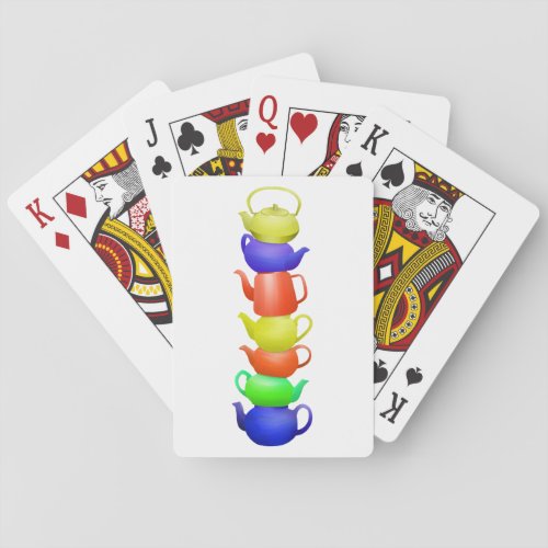 Teapot tower painted pattern poker cards