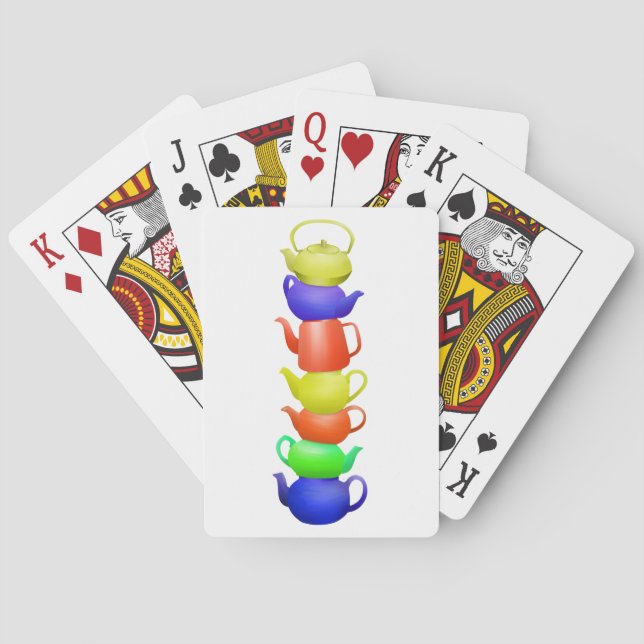 Teapot tower painted pattern poker cards (Back)