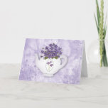 Teapot Violets Large Font Birthday Card at Zazzle