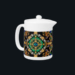 Teapot with Brazilian Colors Design<br><div class="desc">Infuse your tea time with elegance and Brazilian pride with our exclusive teapot featuring a luxurious Brazilian colors design accented with gemstone effects on a dark background! This teapot is more than just a functional piece—it’s a striking celebration of Brazil’s vibrant culture and modern sophistication. The iconic Brazilian flag colors...</div>