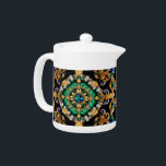 Teapot with Brazilian Colors Design<br><div class="desc">Infuse your tea time with elegance and Brazilian pride with our exclusive teapot featuring a luxurious Brazilian colors design accented with gemstone effects on a dark background! This teapot is more than just a functional piece—it’s a striking celebration of Brazil’s vibrant culture and modern sophistication. The iconic Brazilian flag colors...</div>