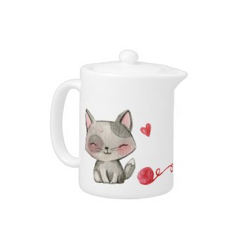Teapot With Cats by StayAtHomeCatMom at Zazzle