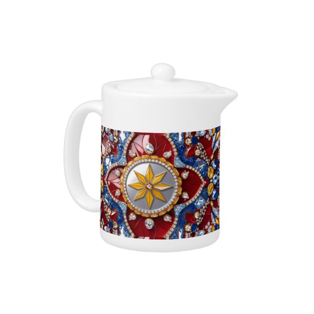 Teapot with Colombian Colors Design (Left)