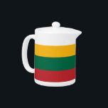 Teapot with flag of Lithuania<br><div class="desc">Add a touch of Lithuanian pride to your tea time with this beautifully designed teapot featuring the flag of Lithuania! Crafted with precision, this teapot proudly showcases the bold yellow, green, and red stripes of the Lithuanian flag, bringing both style and heritage to your table. The vibrant colors make it...</div>