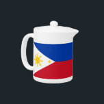 Teapot with flag of Philippines<br><div class="desc">Add a touch of Filipino pride to your tea time with this elegant teapot featuring the flag of the Philippines! This beautifully designed teapot celebrates both the artistry of Filipino culture and your love for tea. The vibrant flag of the Philippines is prominently displayed, making this teapot not just a...</div>