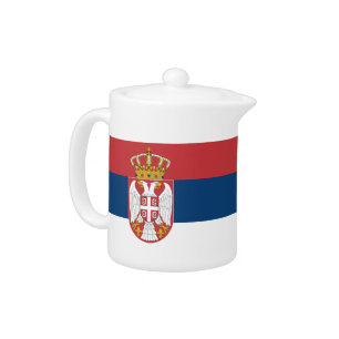 Teapot with flag of Serbia