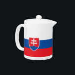 Teapot with flag of Slovakia<br><div class="desc">Add a touch of Slovakian pride to your tea time with our teapot featuring the vibrant flag of Slovakia! Crafted with care and precision, this teapot showcases the iconic red, white, and blue colors of Slovakia’s national flag, making it a perfect blend of practicality and patriotism. The flag's bold design...</div>