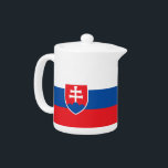 Teapot with flag of Slovakia<br><div class="desc">Add a touch of Slovakian pride to your tea time with our teapot featuring the vibrant flag of Slovakia! Crafted with care and precision, this teapot showcases the iconic red, white, and blue colors of Slovakia’s national flag, making it a perfect blend of practicality and patriotism. The flag's bold design...</div>