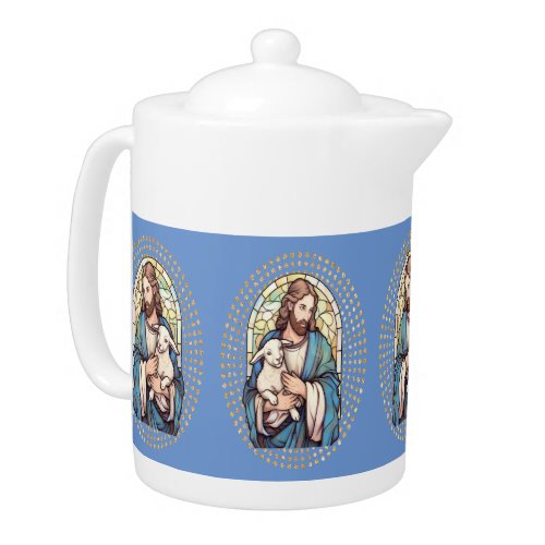 Teapot with Image of God Holding a Lamb