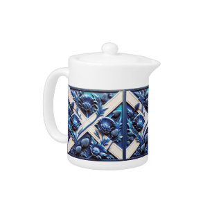 Teapot with Scottish Thistles Design
