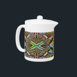 Teapot with South African Colors Design<br><div class="desc">Add a splash of South African pride to your tea time with our exclusive teapot featuring a modern abstract design in the vibrant colors of South Africa! Crafted with care, this teapot combines functional design with a bold statement of cultural heritage. The abstract pattern in South Africa’s iconic colors makes...</div>