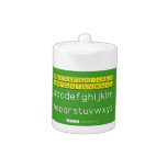 ABCDEFGHIJKLM
 NOPQSTUVWXYZ
 abcdefghijklm
 nopqrstuvwxyz  Teapots