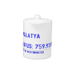 MALATYA  NÜFUS: 759.930  Teapots
