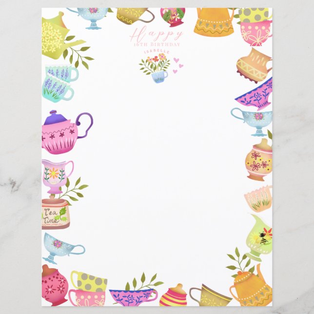 Teapots and Cups  Birthday  (Front)