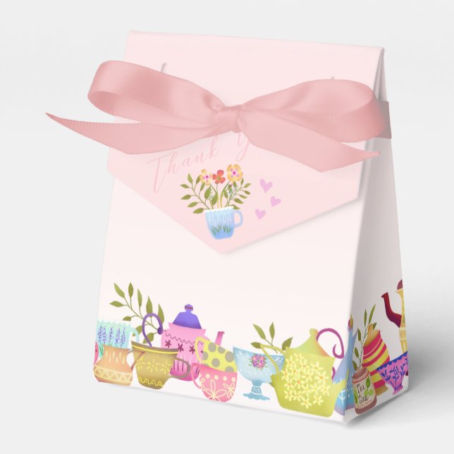 Teapots and Cups Birthday Favor Box (Front Side)