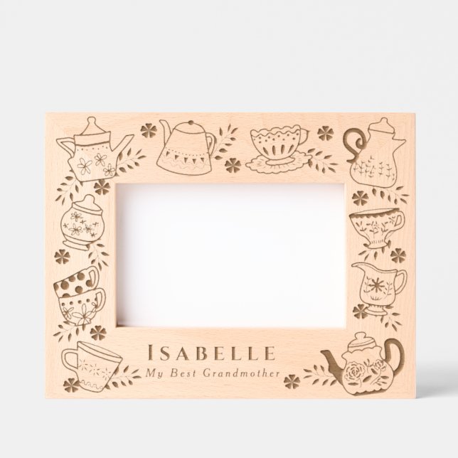 Teapots and Cups  Engraved Frames (Front)