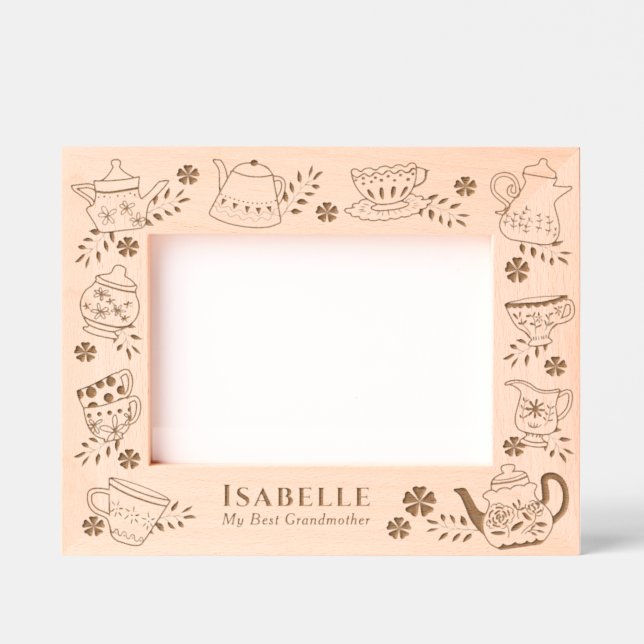 Teapots and Cups  Engraved Frames (Front)