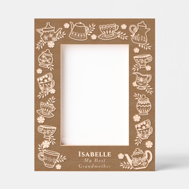 Teapots and Cups  Engraved Frames (Front)