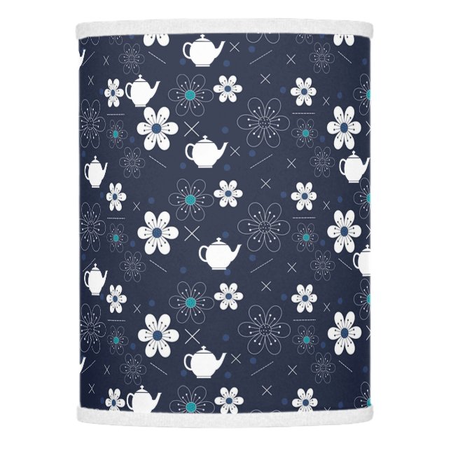 Teapots and Flowers Lamp Shade (Front)