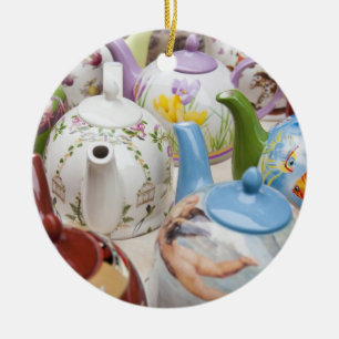 Teapots on sale in Leipzig, Germany Ceramic Ornament