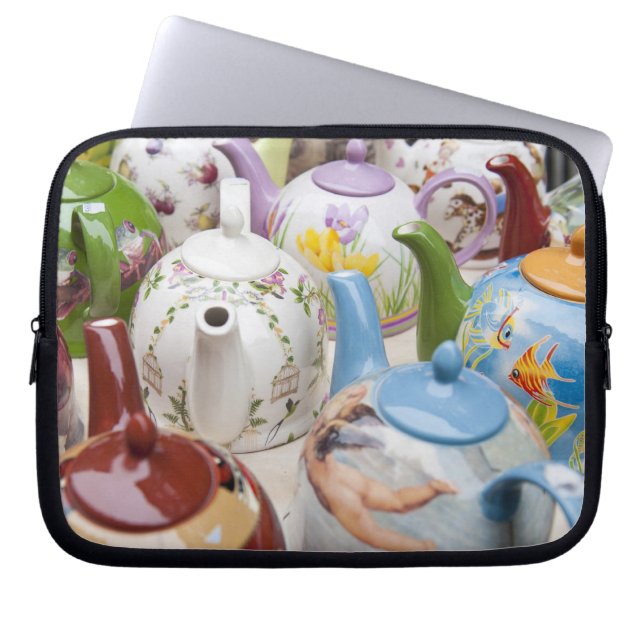 Teapots on sale in Leipzig, Germany Laptop Sleeve (Front)