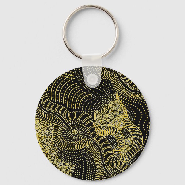 Tear Across Dotted Line - Aboriginal Graphic Keychain (Front)