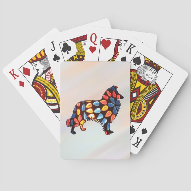 Tear Drop Collie/Sheepdog  Poker Cards (Back)