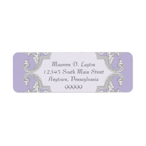 Tear Drop Lace Lavender Matching Address Labels