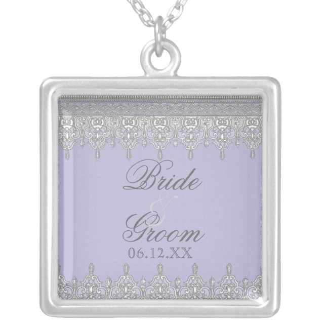 Tear Drop Lace, Teal Blue - Brides Pendant (Front)