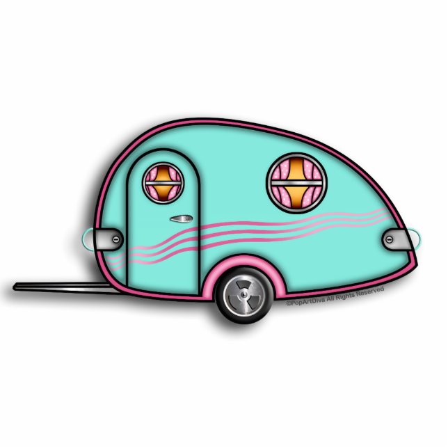 Tear Drop RV Trailer 3D Sculpture Ornament (Front)