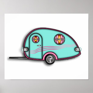 Tear Drop RV Travel Trailer 11 x 14 POSTER