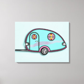 Tear Drop RV Travel Trailer 18 X 24 CANVAS PRINT