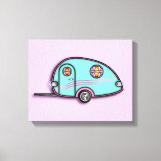 Tear Drop Travel Trailer 11 X 14 CANVAS PRINT