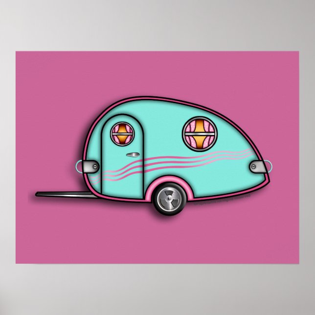 Tear Drop Travel Trailer 18 x 24 POSTER (Front)