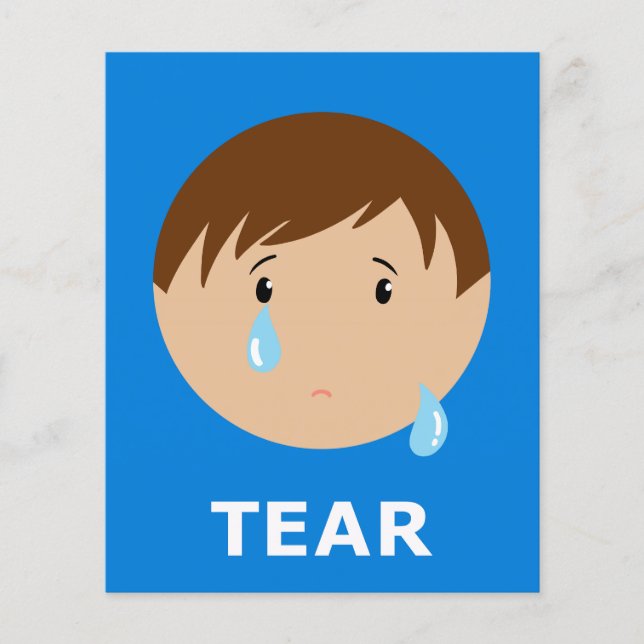TEAR Flashcard for Initial T 1 Syllable Word (Front)