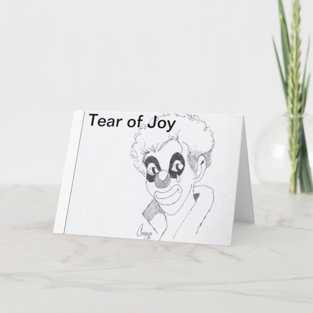 Tear of Joy greeting b/w greeting card (Front)