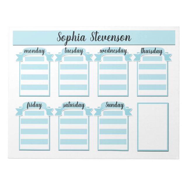 Tear off Calendar, create yourself, blue planner Notepad (Front)