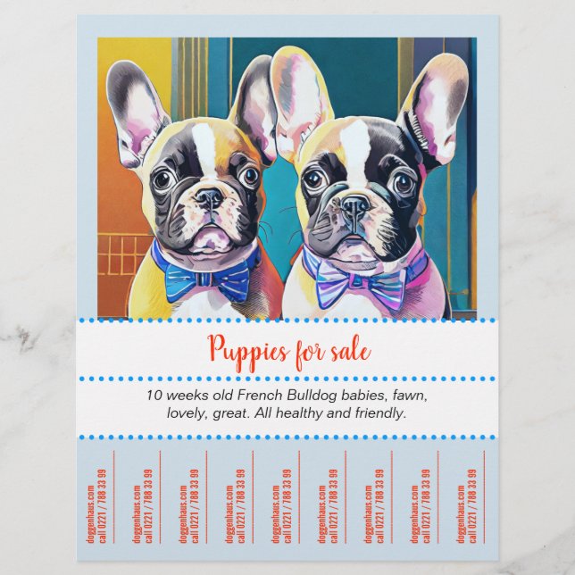 Tear off French Bulldog Puppy  Flyer (Front)