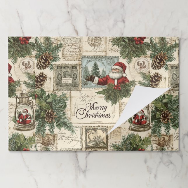 Tearaway Christmas Florals Paper Placemats (Folded)