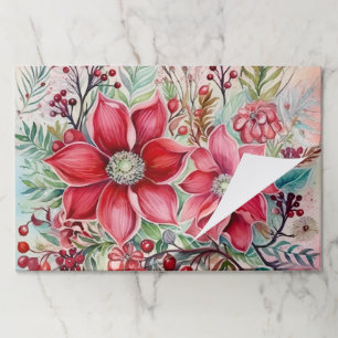 Tearaway Christmas Florals Paper Placemats